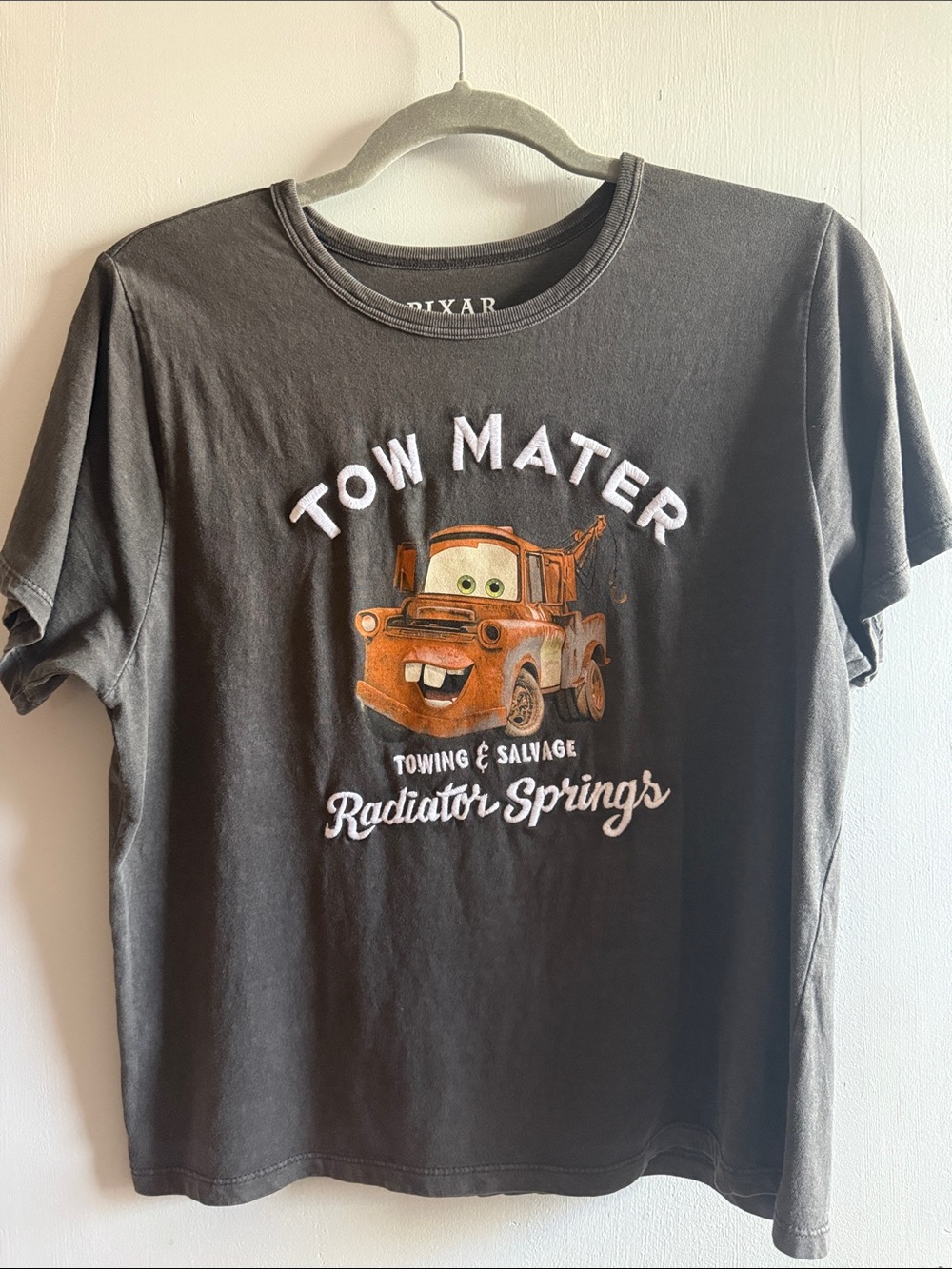 Pixar Tow Mater Radiator Springs Graphic Tee - Black Gray